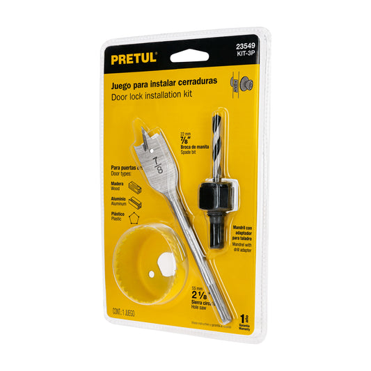 JUEGO PARA INSTALACION DE CERRADURAS PRETUL (KIT-3P)