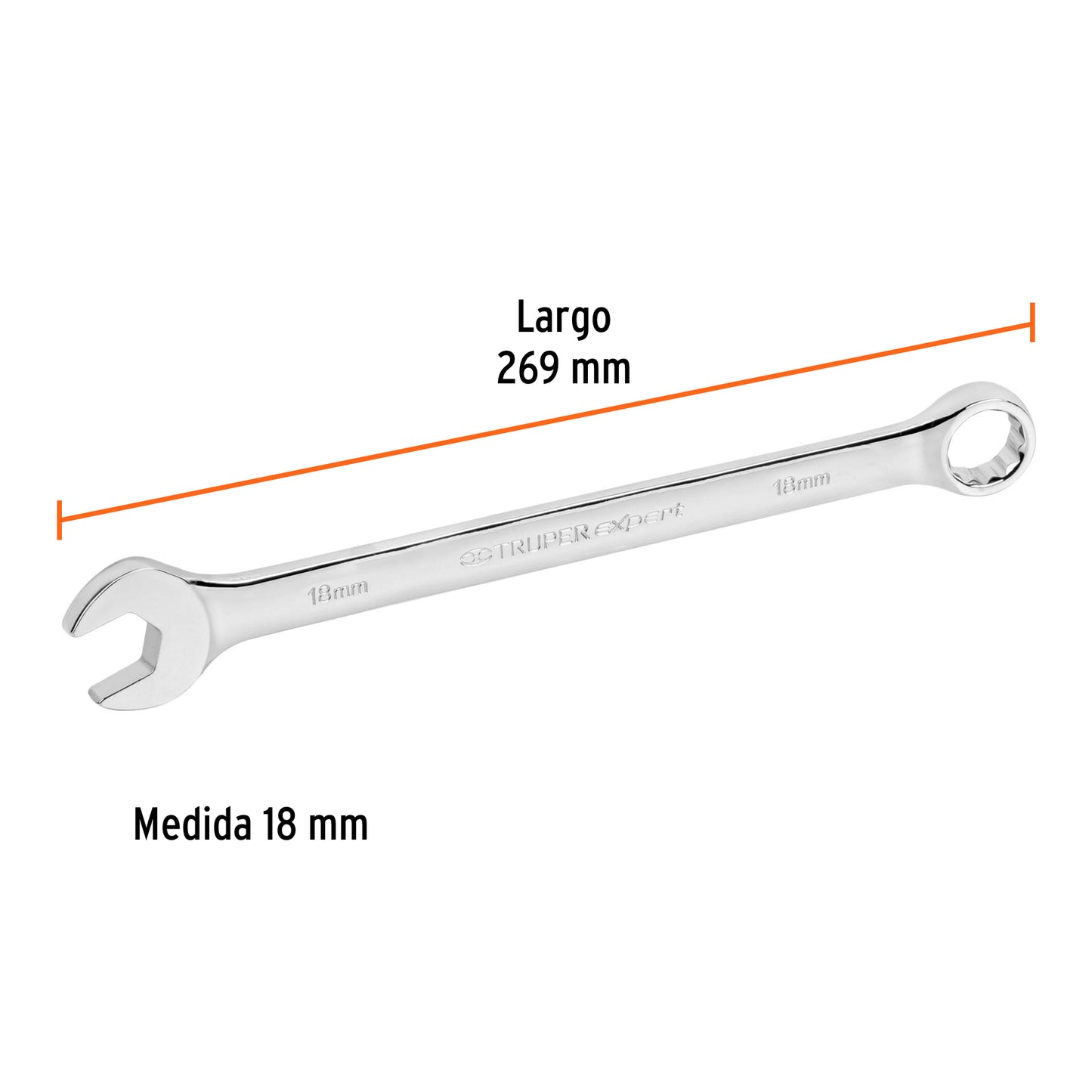 LLAVE PUNTA CORONA TRUPER 18 MM (LL-2018M)