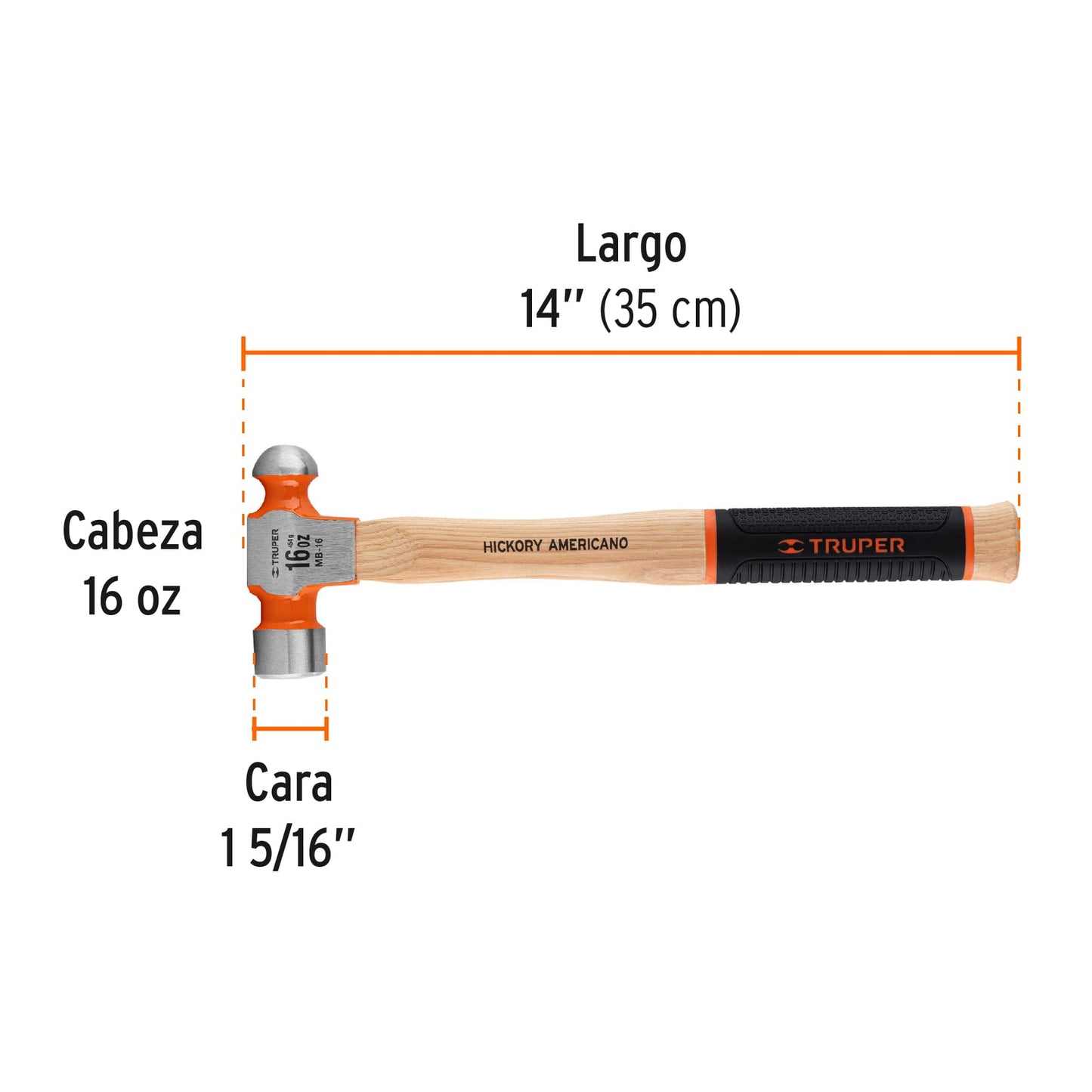 MARTILLO DE BOLA 16 OZ. TRUPER (MB-16)
