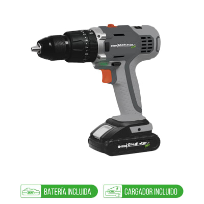 TALADRO PERCUTOR INALAMBRICO GLADIATOR 13MM 18V + 1 BATERIA Y 1 CARGADOR (TP 813/18 C1)
