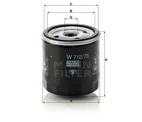 FILTRO ACEITE MANN W 712/75