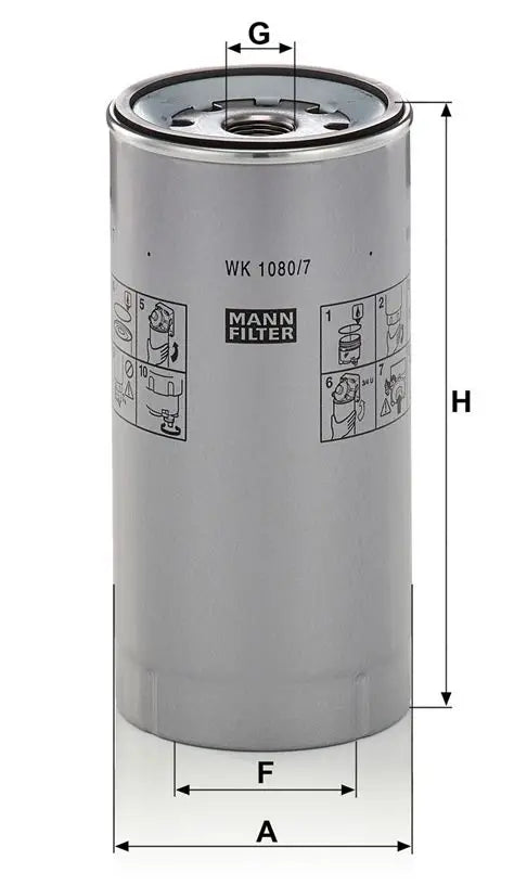 FILTRO COMBUSTIBLE MANN WK 1080/7x