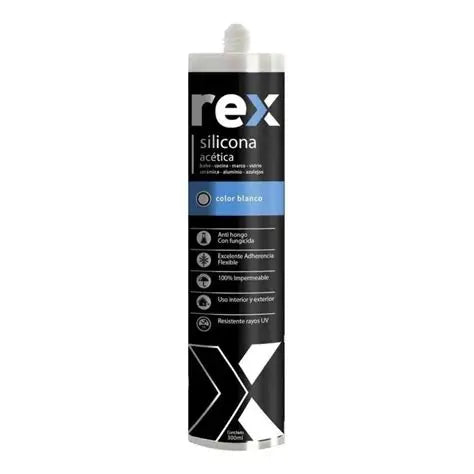 REX SILICONA ACETICA BCO. 300ML (30307)