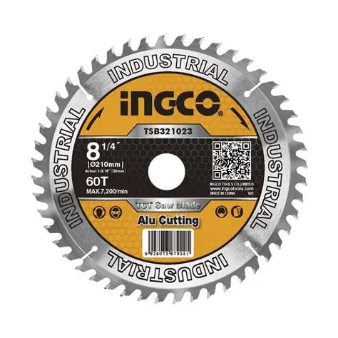 DISCO DE SIERRA CIRCULAR INDUSTRIAL ALUMINIO 60T 210MM 8 1/4´´ INGCO (TSB321023)