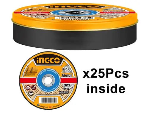 DISCO DE CORTE METAL 4 1/2´´ 115MM PACK 10 UNIDADES INGCO (MCD121155)