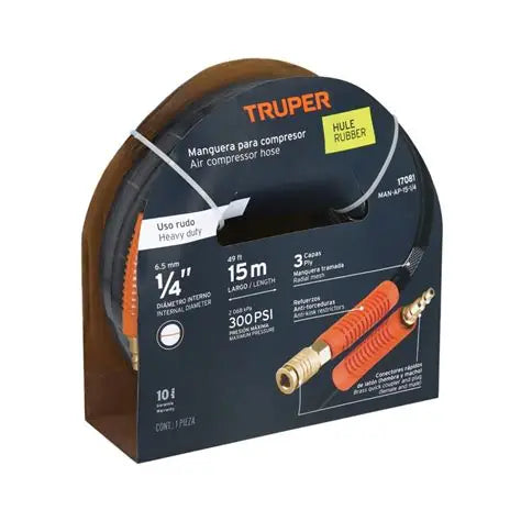 MANGUERA DE HULE PARA COMPRESOR TRUPER (MAN-AP-15-1/4)