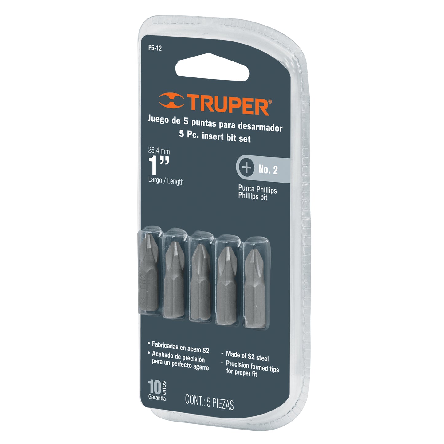 PUNTA CRUZ TRUPER PARA DESARMADOR 1´´ 5 PIEZAS (P5-12)