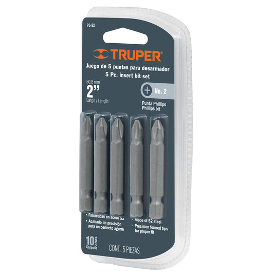 JUEGO DE PUNTAS PARA DESARMADOR TRUPER 5 PIEZAS (P5-22)