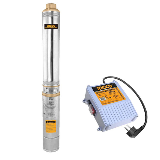 KIT BOMBA DE AGUA POZO PROFUNDO 0.5HP INGCO (DWP3701 + DWP3701-SB)