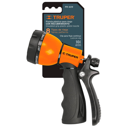 PISTOLA PLASTICA PARA RIEGO TRUPER 8 FUNCIONES (PR-409)