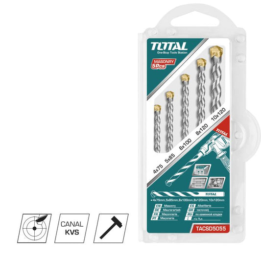 JUEGO BROCAS TOTAL CEMENTO 5 PCS ALBAÑILERIA (TACSD5055)