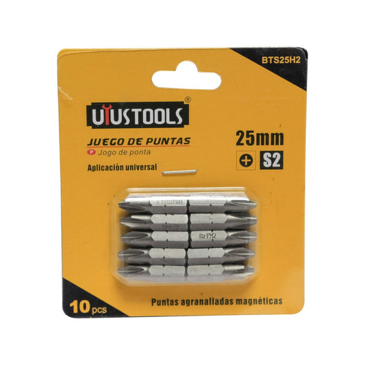 SET 10 PUNTAS PHILLIPS PH2 25MM S2 UYUSTOOLS  (BTS25H2)