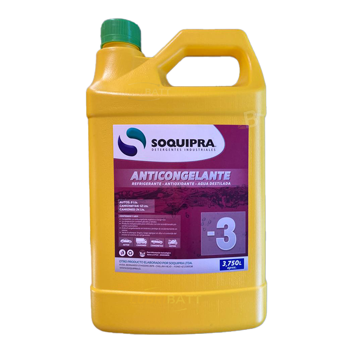 ANTICONGELANTE / REFRIGERANTE -6° VERDE SOQUIPRA B-3.75 LTS.