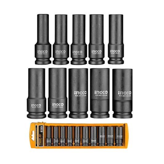 SET DADOS DE IMPACTO 1/2´´ LARGOS 10 PCS INGCO (HKISSD12102L)
