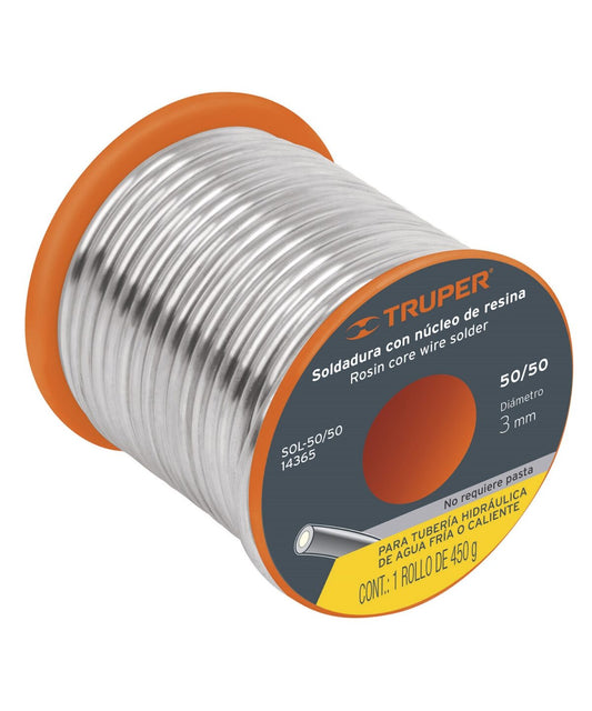 SOLDADURA TRUPER CON NUCLEO DE RESINA 50/50 (SOL-50/50)