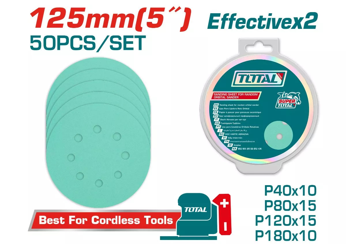 LIJA PARA LIJADORA ORBITAL 125MM TOTAL (TAC125050)