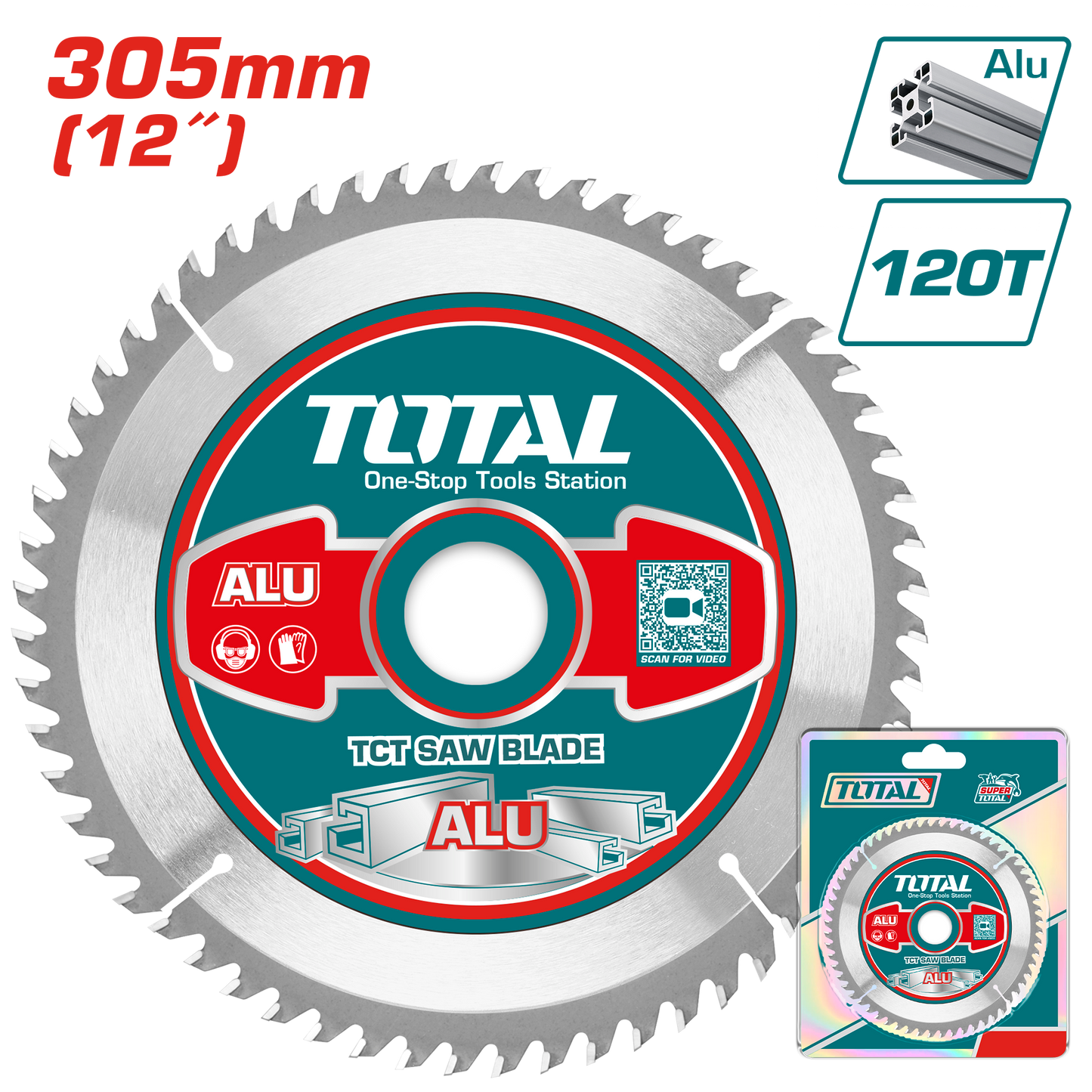 Disco de sierra corte aluminio 16” (305MMX120D) TOTAL TAC2339212
