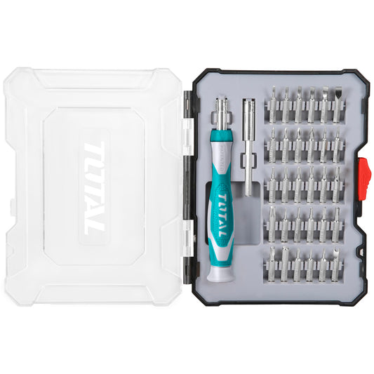 JUEGO DE DESATORNILLADORES DE PRECISION TOTAL 32 PIEZAS INDUSTRIAL (TACSD30326)