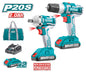 COMBO TOTAL TALADRO INALAMBRICO 20V+ LLAVE IMPACTO INALAMBRICA 20V (TCKLI2007)
