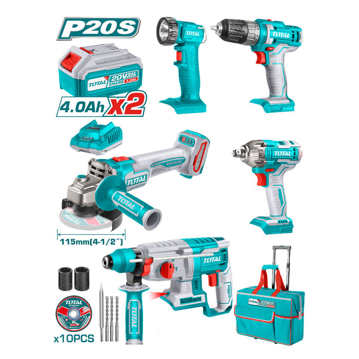 KIT TALADRO + ESMERIL + ROTOMARTILLO INA  TOTAL(TOSLI241198)