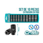 JUEGO DE DADOS TOTAL 1/2´´ 10PZAS. (THTL121101)