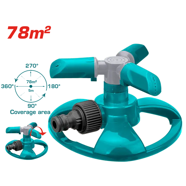 ASPERSOR GIRATORIO DE PLASTICO TOTAL 3 BRAZOS (THPS23602)