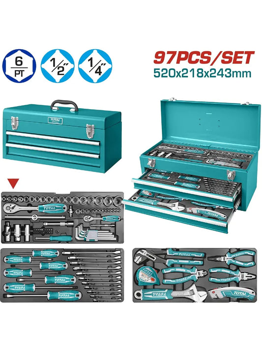 CAJA HERRAMIENTAS TOTAL 97 PIEZAS INDUSTRIAL (THPTCS70971)