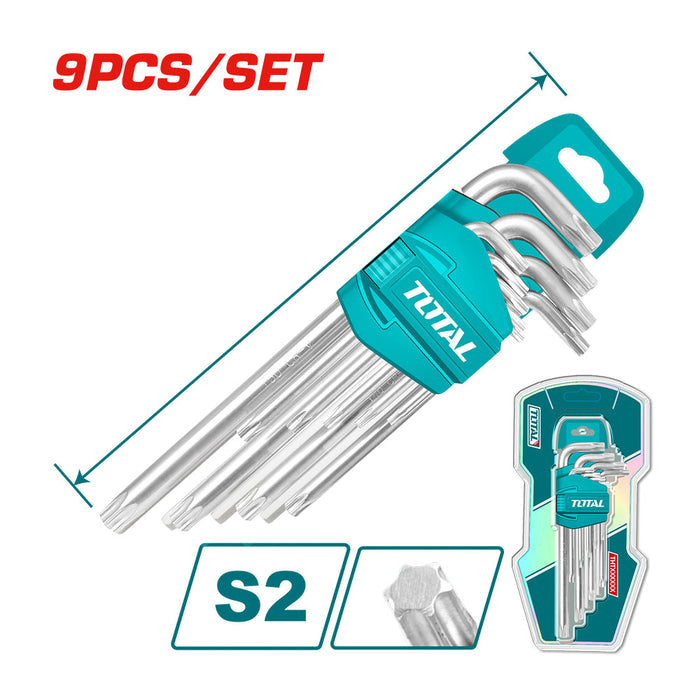 JUEGO LLAVE HEXAGONAL TORX TOTAL 9 PCS INDUSTRIAL (THT106392)