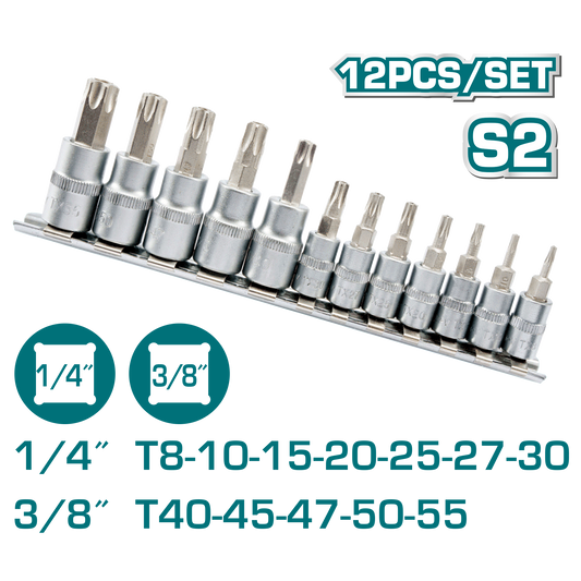 JUEGOS DE DADOS DE PUNTA DE TORX 12 PIEZAS (THT1438121)