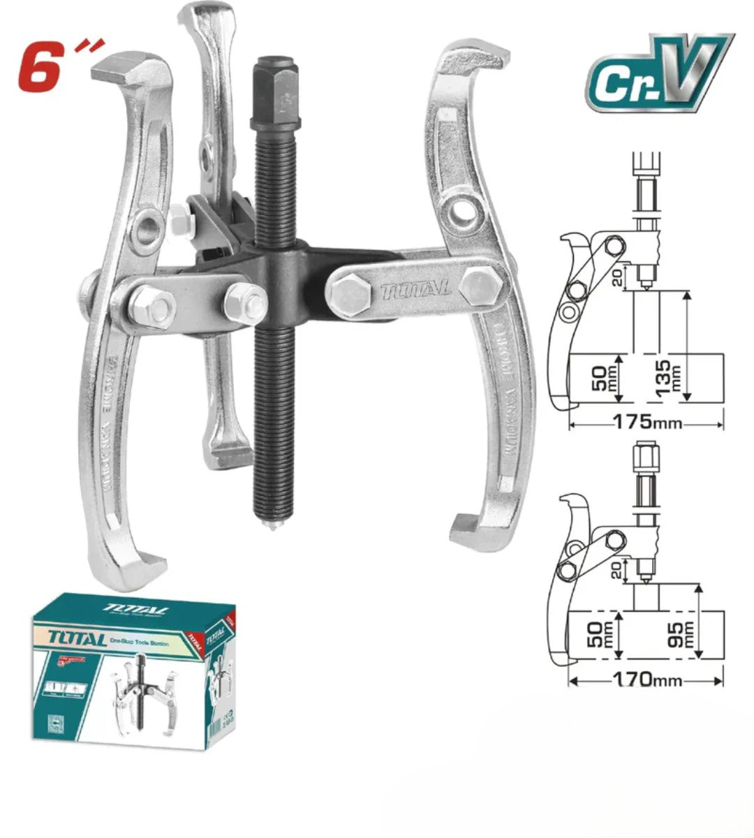 EXTRACTOR DE RODAMIENTOS TOTAL 3 PATAS 6´´ (THTGP366)