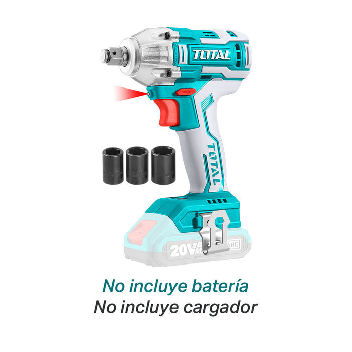 LLAVE DE IMPACTO INALÁMBRICO 1/2´´ 20V 400 NM TOTAL(TIWLI2040)