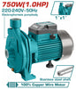 BOMBA CENTRIFUGA TOTAL 750W 1HP 30M DE ELEVACION Y 60L/MIN (TWP27506)