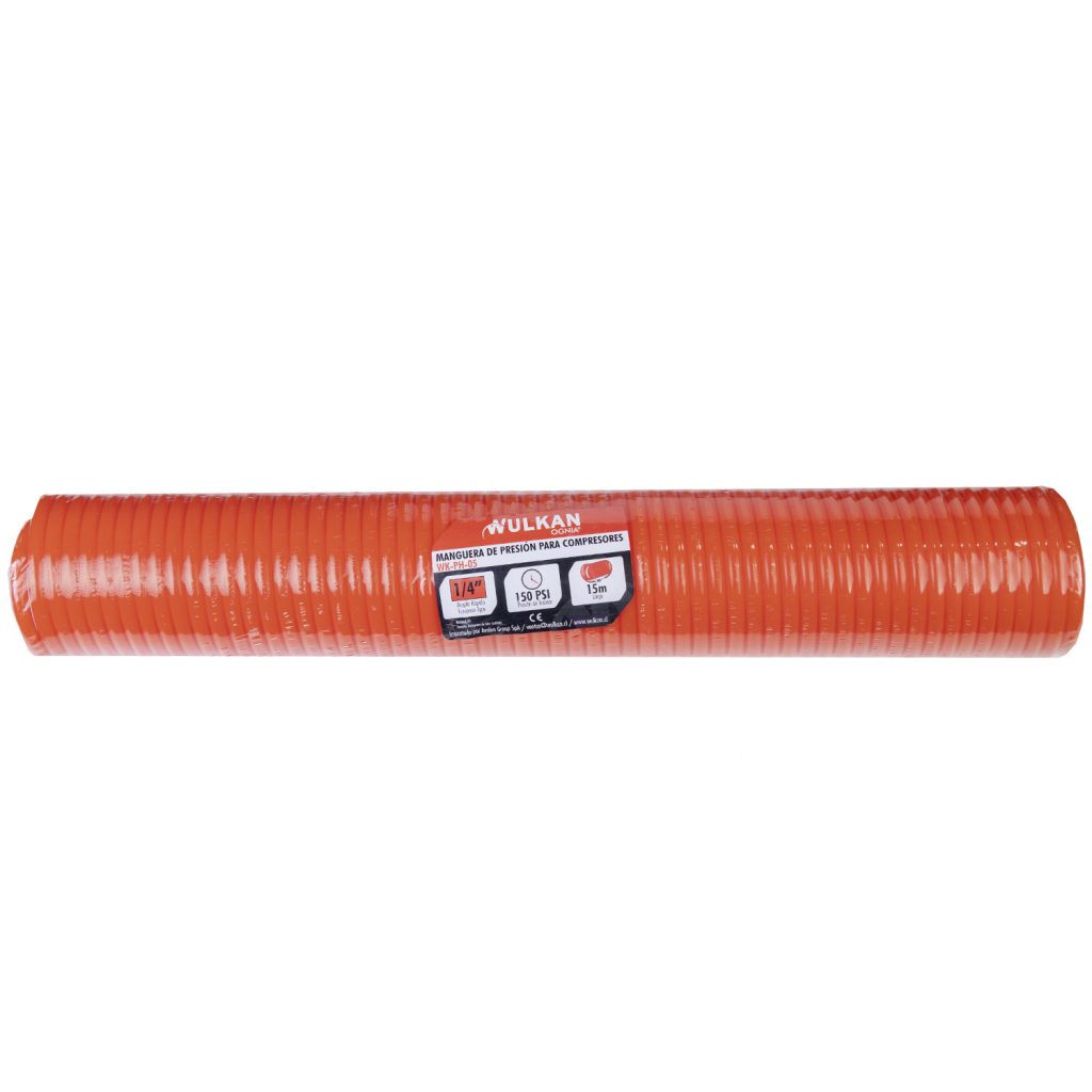 MANGUERA PRESION COMPRESOR WULKAN 15MTS 1/4´´ 150PSI (WK-PH-05)