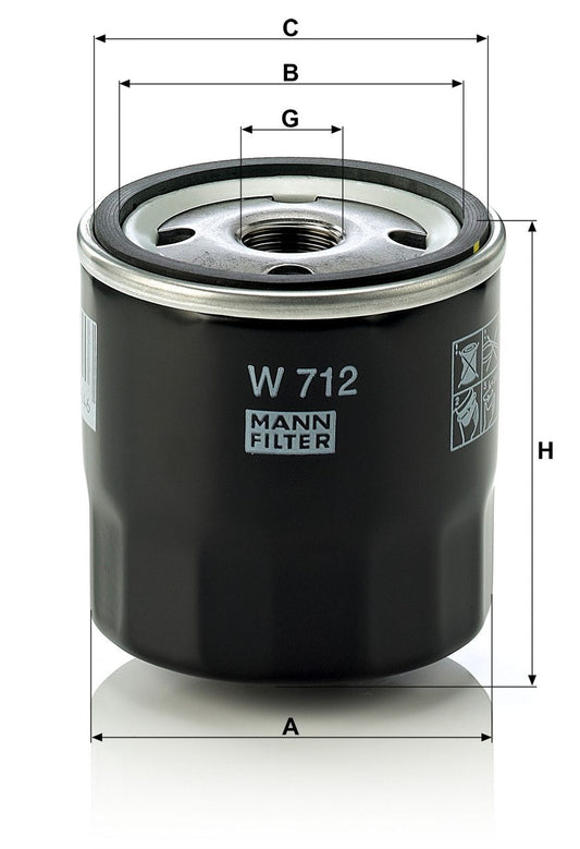 FILTRO ACEITE MANN W 712/57