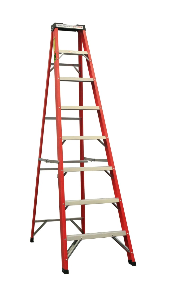 ESCALERA DE TIJERA FIBRA DE VIDRIO 8 ESCALONES MIRLO (FG07)
