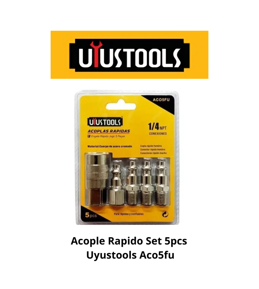 ACO5FU (SET 5 UN ACOPLES RAPIDOS METAL UYUSTOOLS)