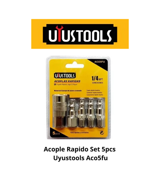 ACO5FU (SET 5 UN ACOPLES RAPIDOS METAL UYUSTOOLS)