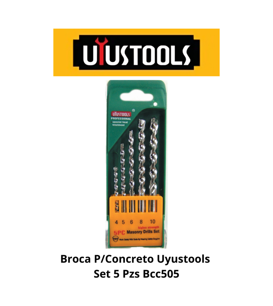 SET 5 UN BROCA CONCRETO (4-5-6-8-10mm) BOX UYUSTOOLS  (BCC505)