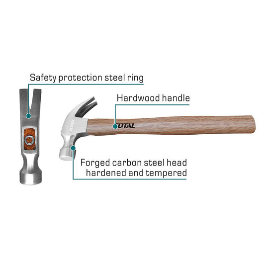 MARTILLO CARPINTERO MANGO DE MADERA 16OZ TOTAL (THTW7316)
