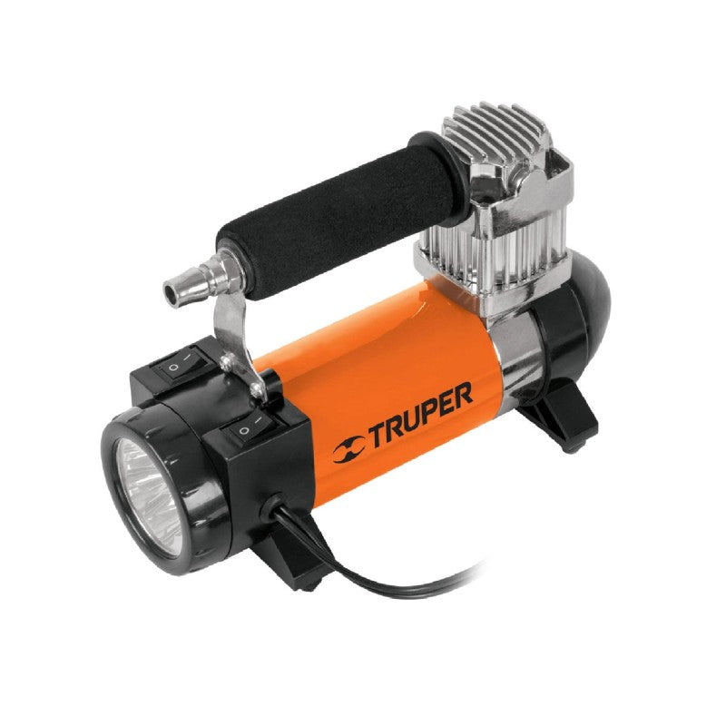 COMPRESOR DE AIRE TRUPER CON LINTERNA PARA AUTO 12V (COMP-12)