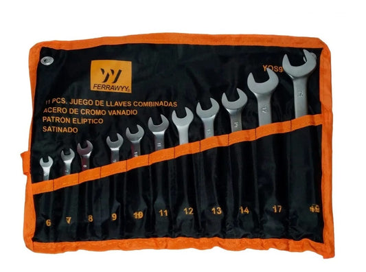 JUEGO DE LLAVES PUNTA Y CORONA FERRAWYY 11 PIEZAS
