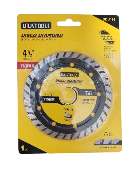 DISCO DIAMANTADO TURBO 4 1/2 UYUSTOOLS (DDU116)
