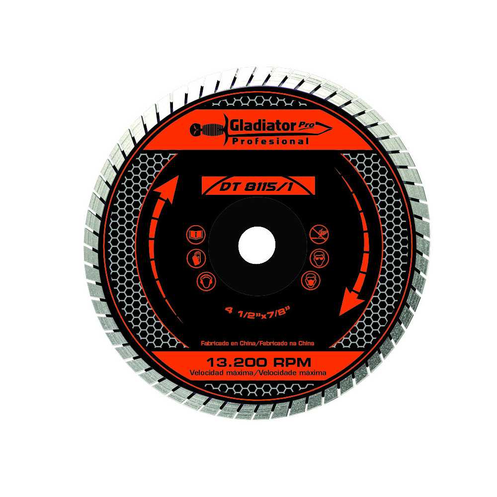 DISCO GLADIATOR 4 1/2´´ DIAMANTADO TURBO (DT8115/1)