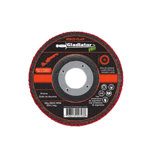 DISCO FLAP GLADIATOR 4 1/2´´ ACERO Y MADERA GR 100 (DFA 8115100)