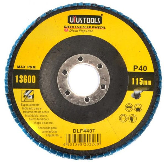 DISCO FLAP 4 1/2 ACERO INOX/METAL GR40 UYUSTOOLS  (DLF440T)