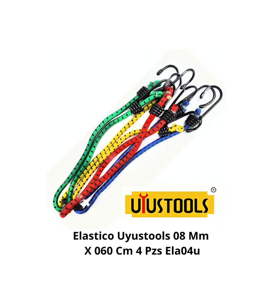 SET 4 PCS CUERDA ELASTICA 8MM X 60CM   (ELA04U)