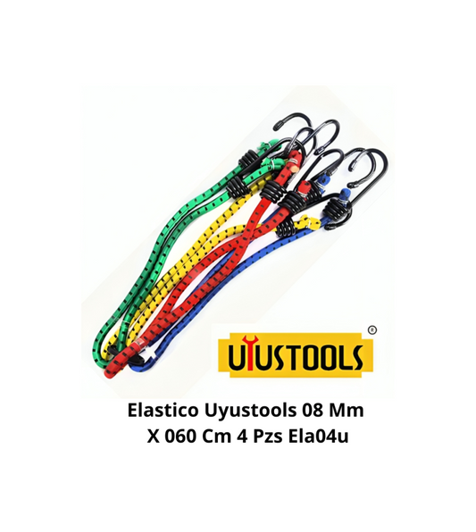 SET 4 PCS CUERDA ELASTICA 8MM X 60CM   (ELA04U)