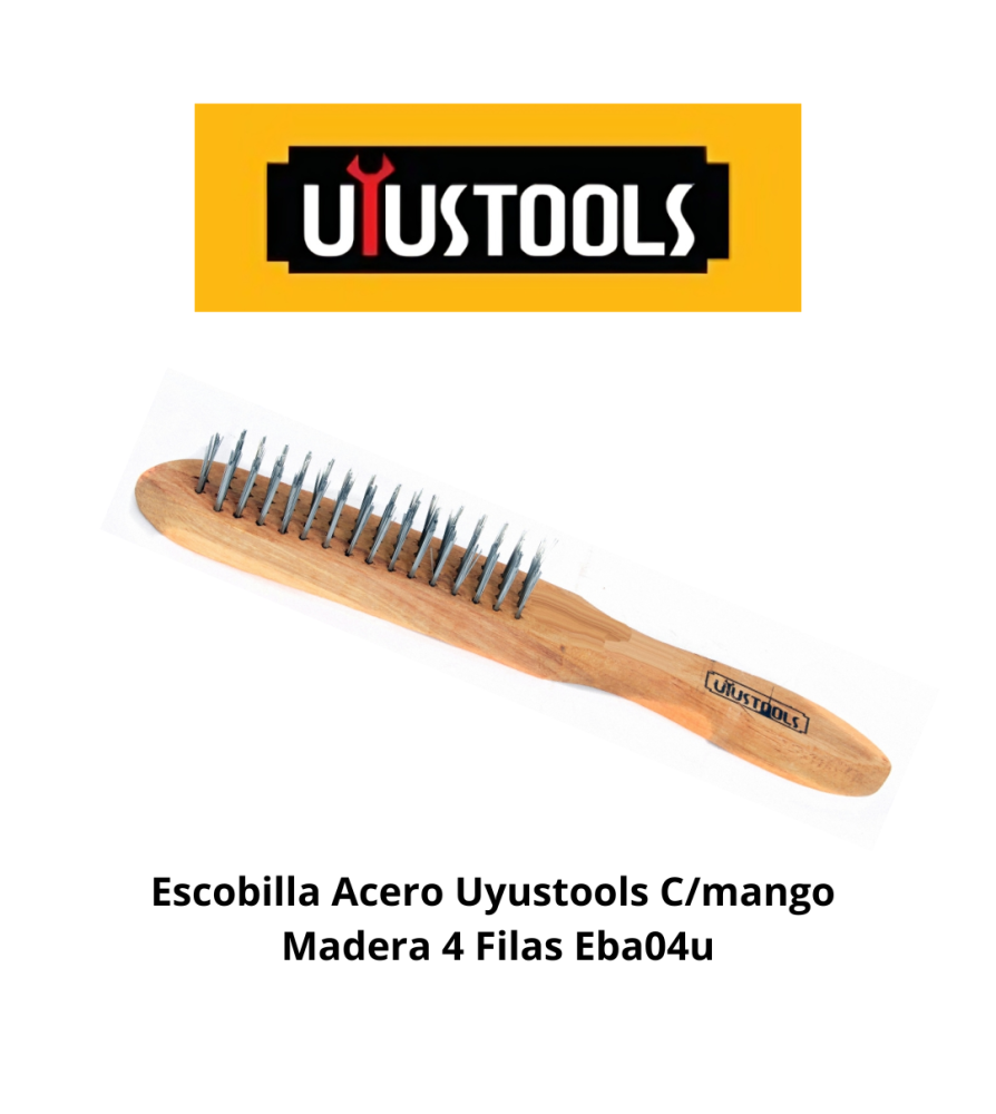 ESCOBILLA ACERO 4X17 FILAS MGO PLASTICO UYU  (EBA417)
