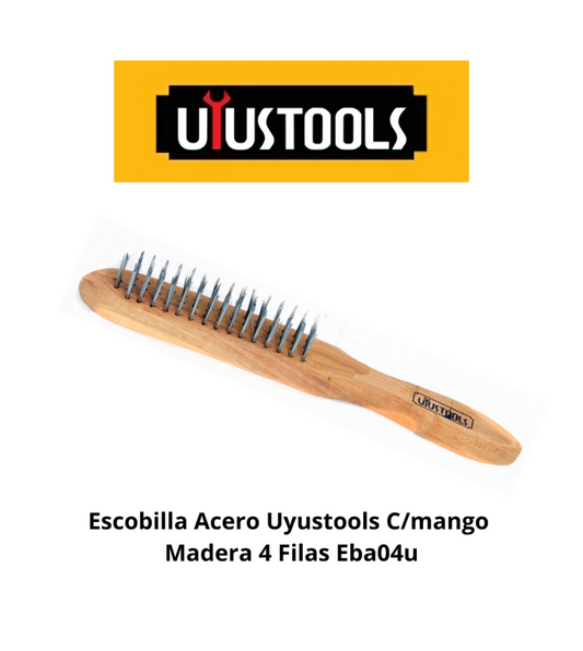 ESCOBILLA ACERO 4X17 FILAS MGO PLASTICO UYU  (EBA417)