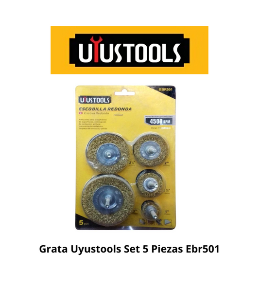 SET 5 PCS GRATA ONDULADA P/TALADRO UYU   (EBR501)